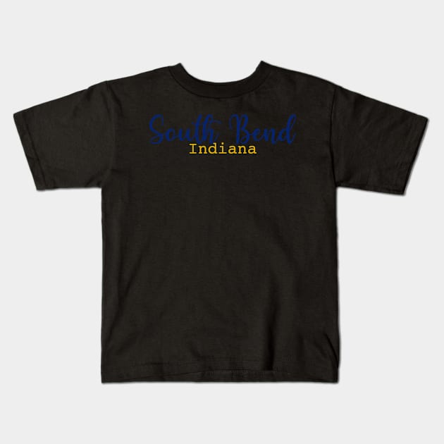 South Bend Notre Dame Kids T-Shirt by vickykuprewicz